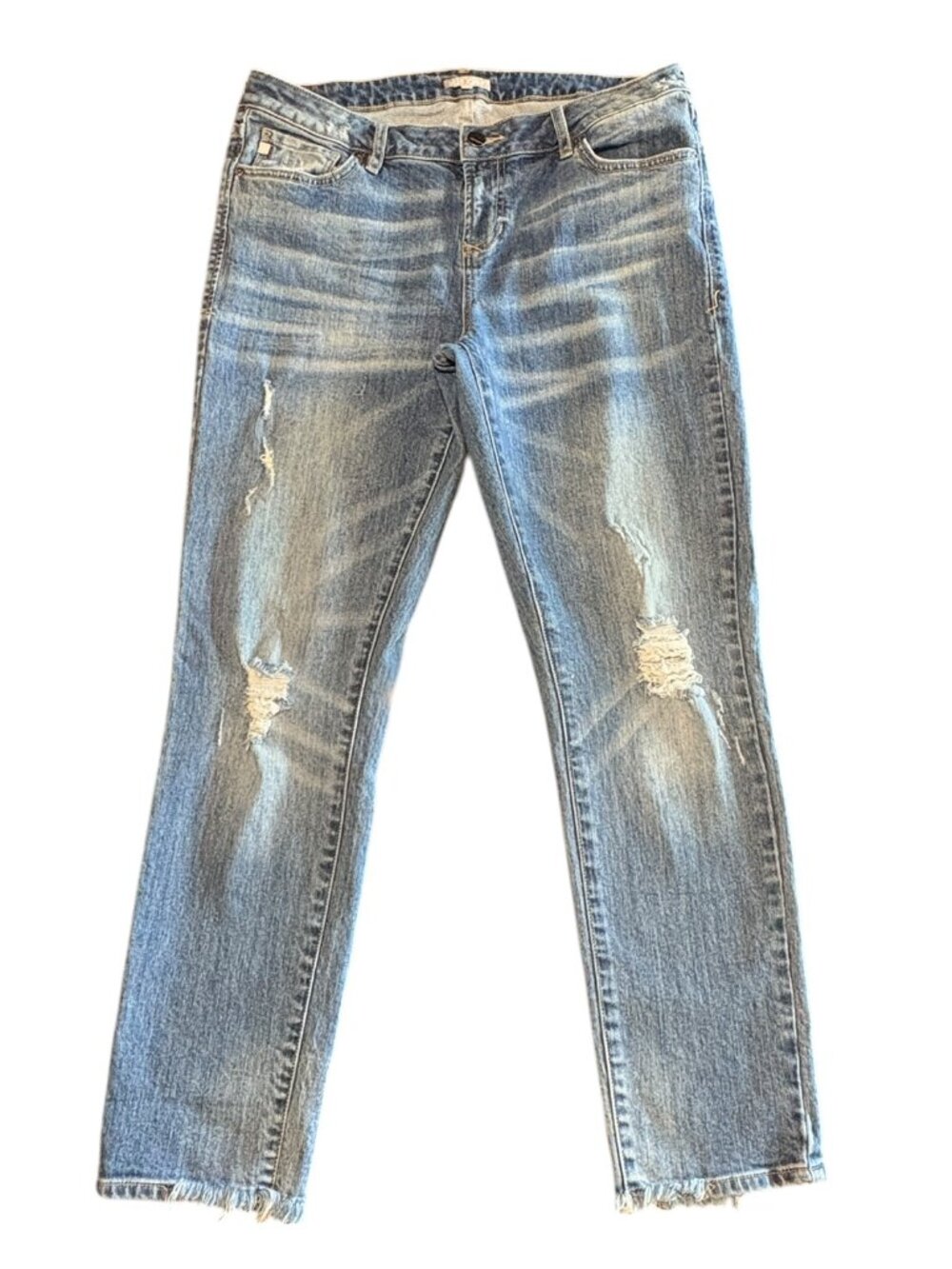 Dear John Madison Girlfriend Mid-Rise Jeans Light Wash Denim Womens 29